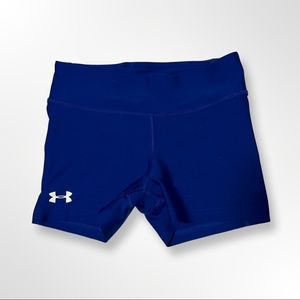 Blue Under Armour Mid Rise Biker Shorts
